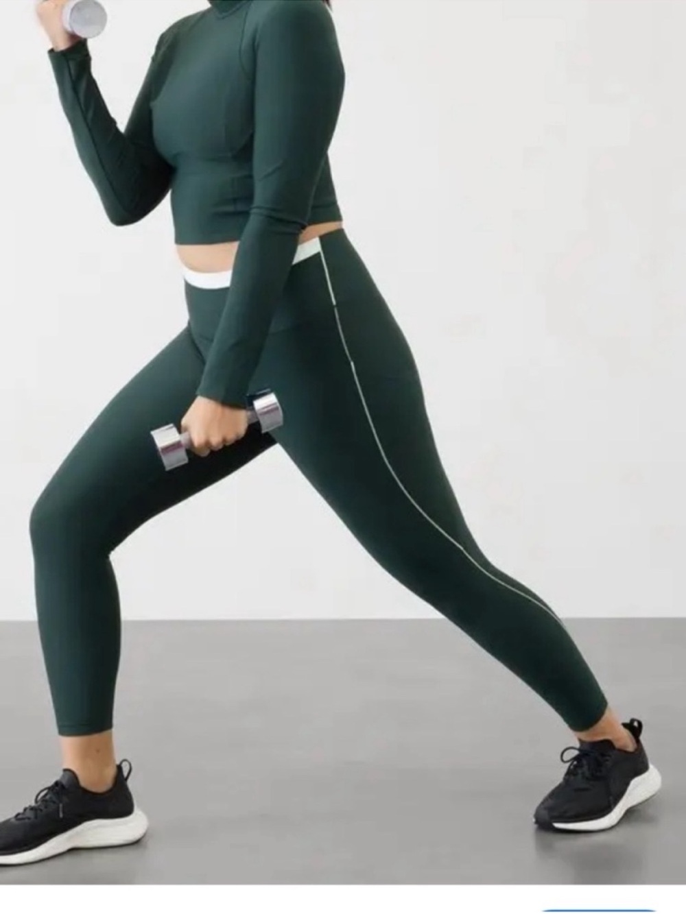 Athleta Interval Stash 7/8Deep Green High-Rise Performance Leggings MEDIUM
